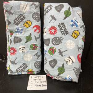 Flannel Flat Sheet & Fitted Sheet Set