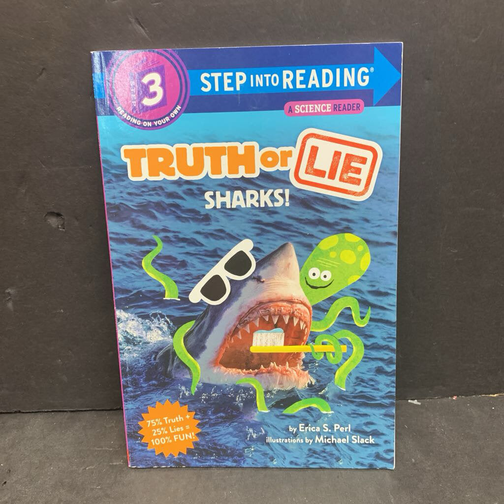 Sharks! A Science Reader (Truth or Lie) (Step Into Reading Level 3) -educational reader paperback