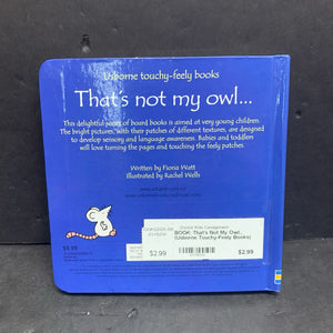 That's Not My Owl... (Usborne Touchy-Feely Books) (Fiona Watt) -touch & feel board