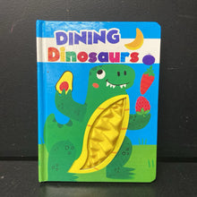 Load image into Gallery viewer, Dining Dinosaurs (Chloe Marie) -touch &amp; feel board
