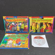 Load image into Gallery viewer, Character Builders Sharing and Caring Box Set w/ CD (Regina C. Burch) (Manners/Morals) -reader paperback
