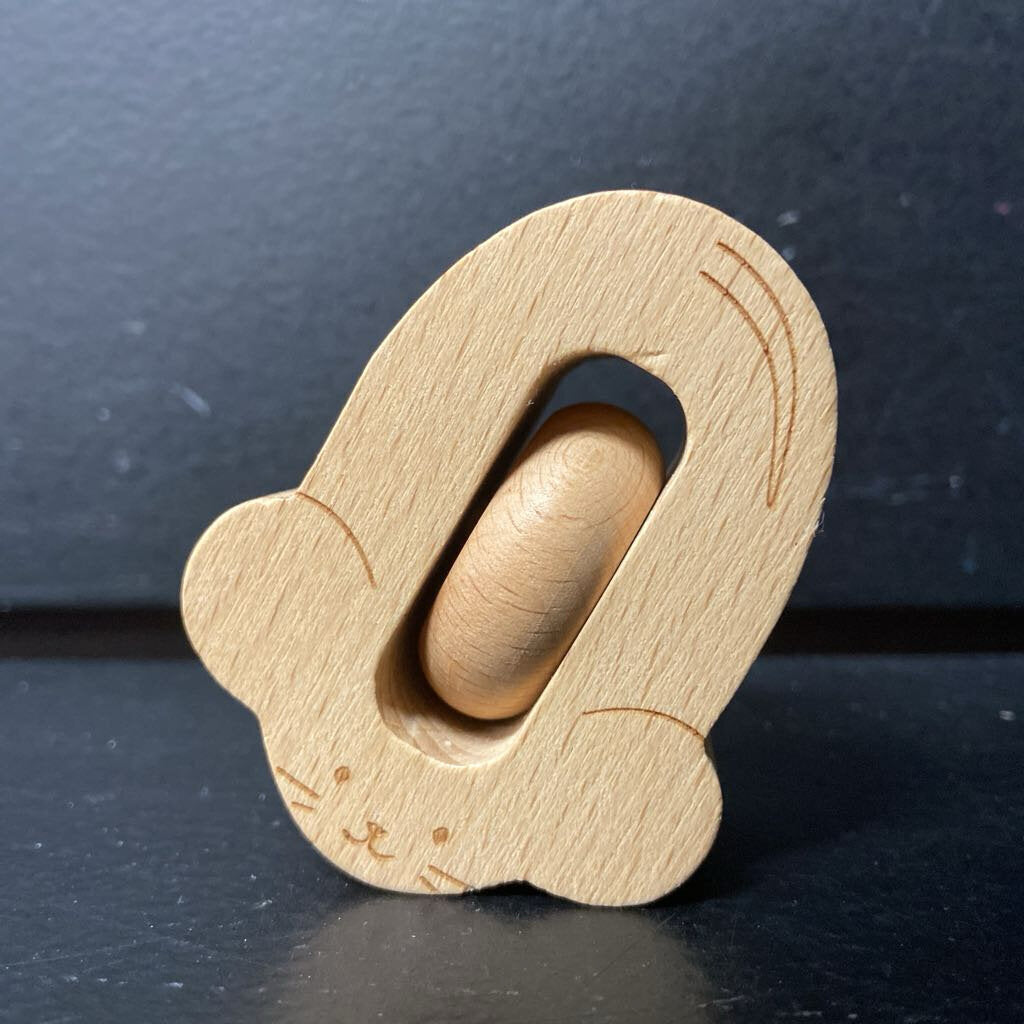 Wooden Rolling Sensory Mouse Rattle Toy
