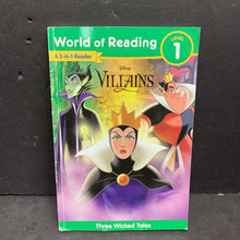 Load image into Gallery viewer, Disney Villains: Three Wicked Tales (World of Reading Level 1) (Steve Behling) -character reader paperback
