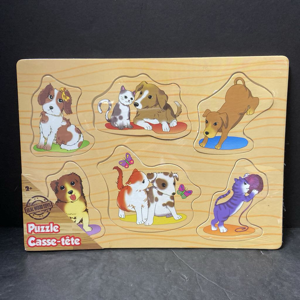 6pc Wooden Cats & Dogs Puzzle (NEW)