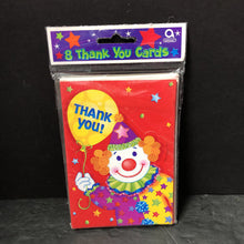 Load image into Gallery viewer, 8pk Clown Thank-You Cards (NEW)
