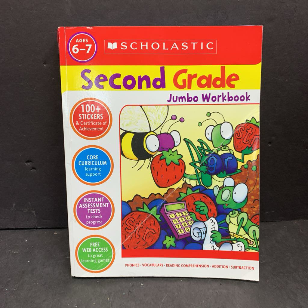 Second Grade Jumbo Workbook (Scholastic, Ages 6-7) -workbook educational paperback