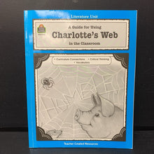 Load image into Gallery viewer, A Guide for Using Charlotte&#39;s Web in the Classroom (Patsy Carey &amp; Susan Kilpatrick) -workbook educational paperback
