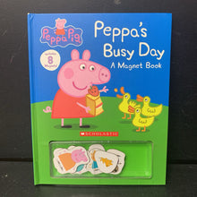 Load image into Gallery viewer, Peppa&#39;s Busy Day Magnet Book (Peppa Pig) -character activity hardcover
