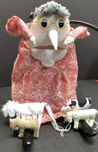 Load image into Gallery viewer, "There was an Old Lady who Swallowed a Fly" Hand Puppet w/Accessories (Alma's)
