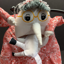 Load image into Gallery viewer, "There was an Old Lady who Swallowed a Fly" Hand Puppet w/Accessories (Alma's)
