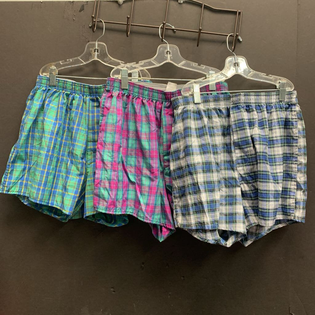 3pk Mens Plaid Boxers (Falari)