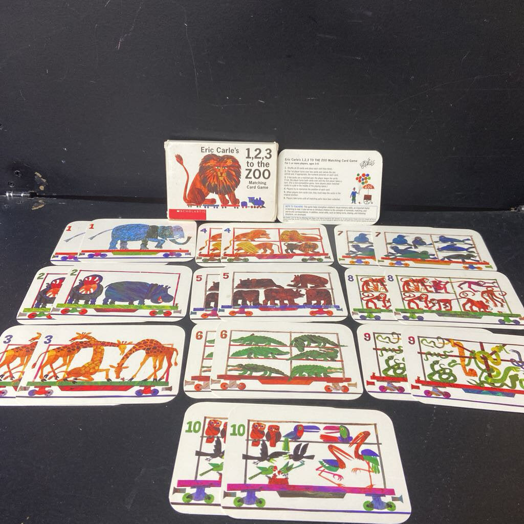 1,2,3 to the Zoo Matching Card Game