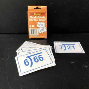 0-12 Division Flash Cards
