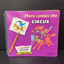 Load image into Gallery viewer, Here Comes the Circus: A Fun Story Told with 10 Stencil Pictures -activity board

