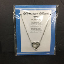 Load image into Gallery viewer, October Opal Birthstone Heart Necklace
