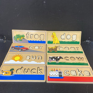 Wooden See & Spell Learning Puzzle in Wooden Tray
