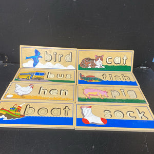 Wooden See & Spell Learning Puzzle in Wooden Tray
