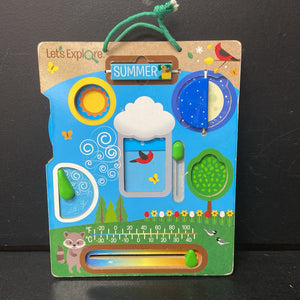 Let's Explore Wooden Weather Board