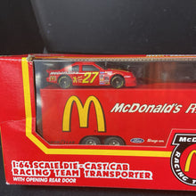 Load image into Gallery viewer, Racing Champions NASCAR Junior Johnson Mcdonald&#39;s #27 Diecast Cab Racing Team Transporter Truck (NEW)
