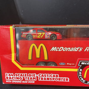 Racing Champions NASCAR Junior Johnson Mcdonald's #27 Diecast Cab Racing Team Transporter Truck (NEW)