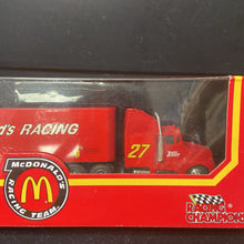 Load image into Gallery viewer, Racing Champions NASCAR Junior Johnson Mcdonald&#39;s #27 Diecast Cab Racing Team Transporter Truck (NEW)
