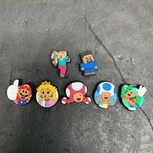 Minecraft & Super Mario Shoe Charms Set