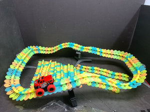 Glow in the Dark Car Raceway Track w/Truck Battery Operated