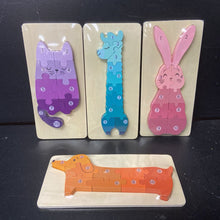 Load image into Gallery viewer, 4pk Furry Friends Wooden Puzzles (NEW) (hapi nest)
