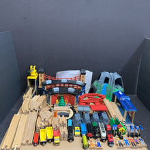 Load image into Gallery viewer, Mountain Rock Wooden Train Track w/Trains &amp; Accessories
