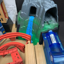 Load image into Gallery viewer, Mountain Rock Wooden Train Track w/Trains &amp; Accessories
