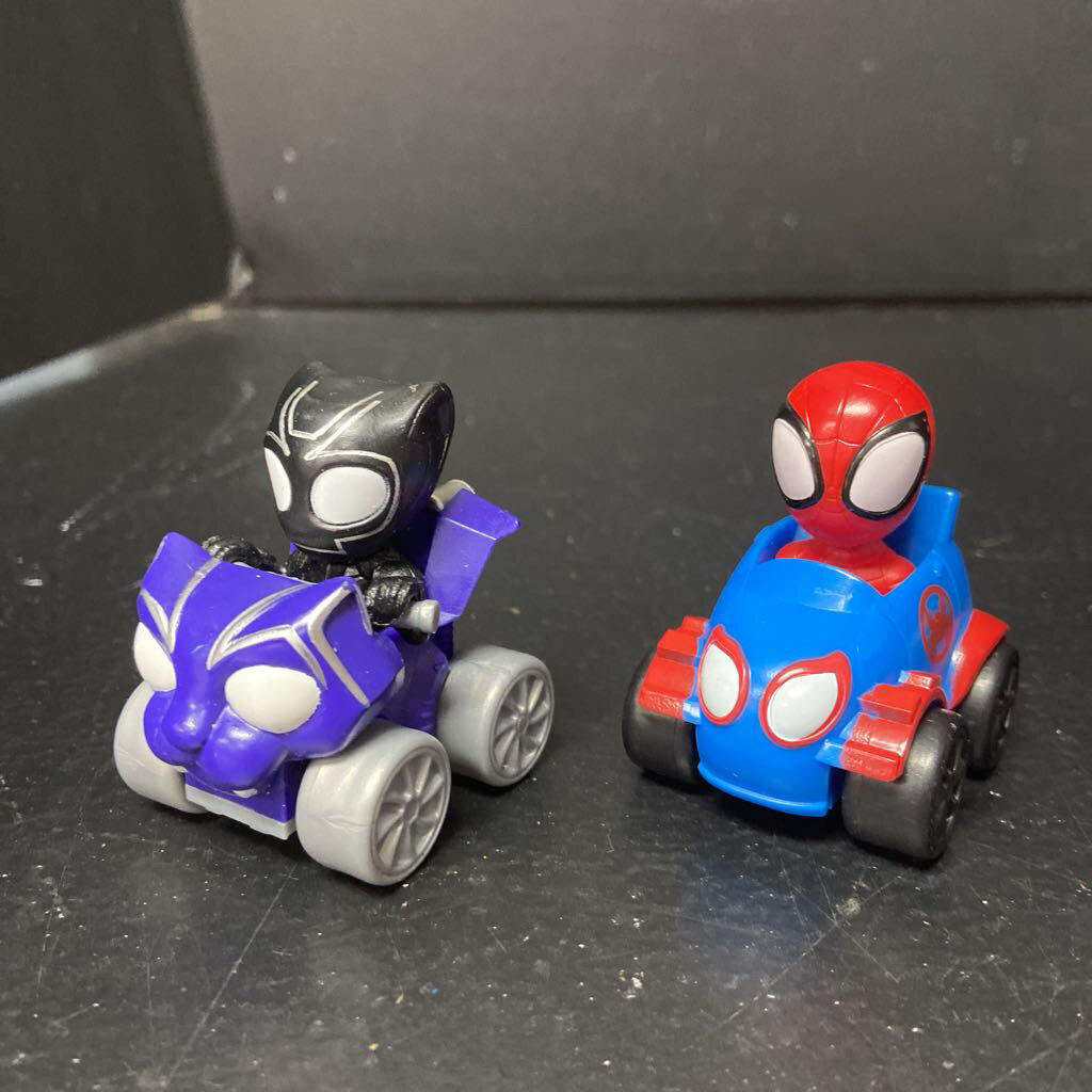 2pc Spidey & His Amazing Friends Black Panther & Spiderman Amazing Minis Cars