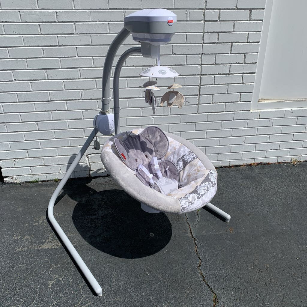 Elephant Safari Cradle n' Swing Battery Operated