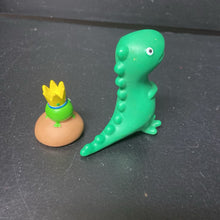 Load image into Gallery viewer, 2pc Mr. Dinosaur &amp; Crown Frog Figures Set

