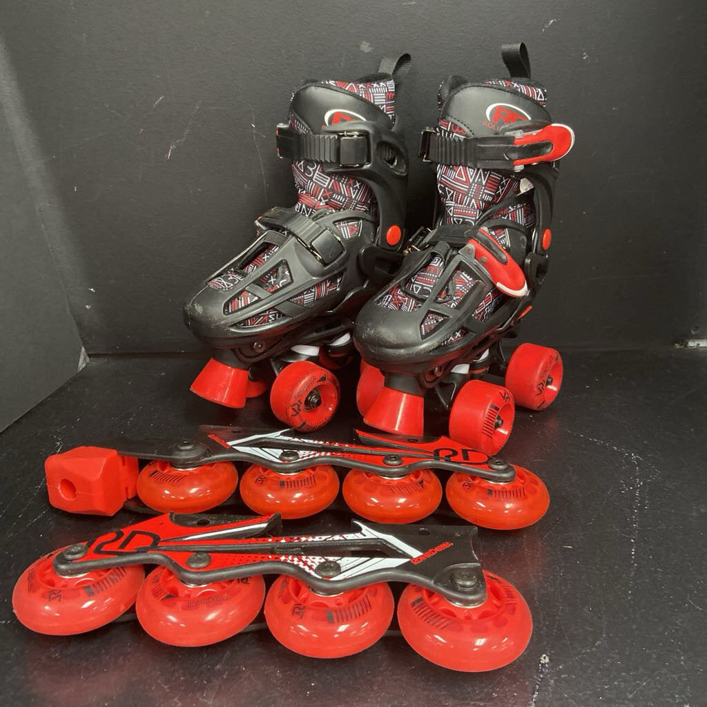 2-in-1 Adjustable Inline/Quad Roller Skates