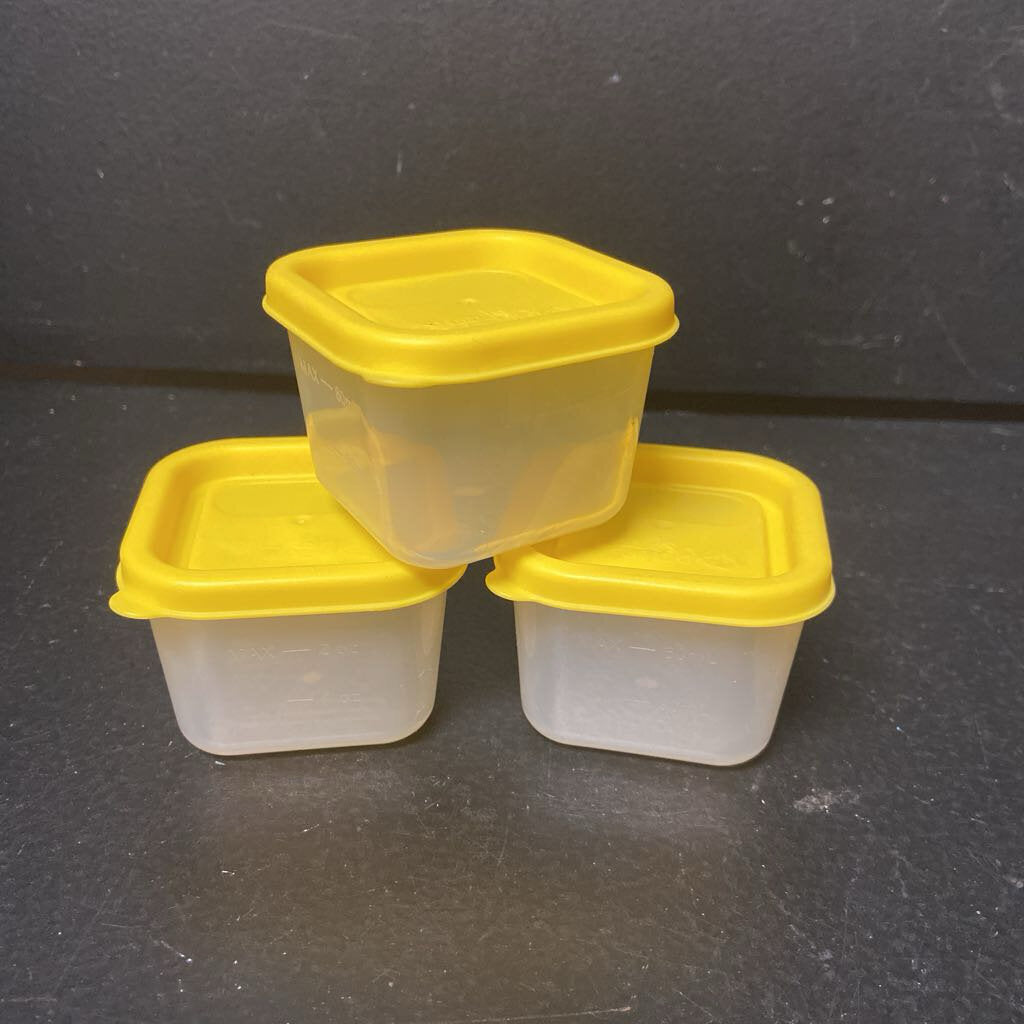 3pk Unbreakable Cubes Baby Food Storage Containers