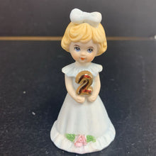Load image into Gallery viewer, Age 2 Birthday Girls Ceramic Figurine

