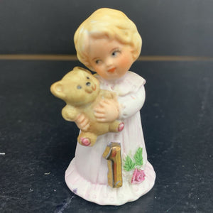 Age 1 Birthday Girls Ceramic Figurine