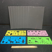 Load image into Gallery viewer, Scratch Art Set w/Stencils (Scratchboardz)
