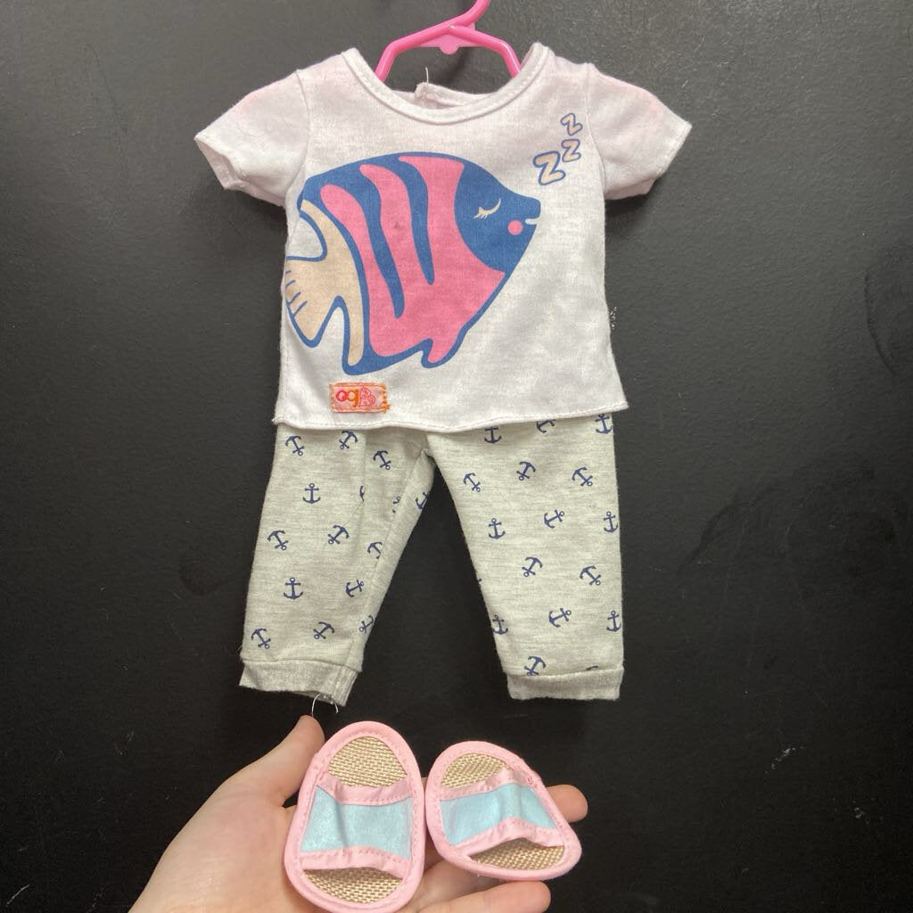 2pc Fish Sleepwear w/Shoes