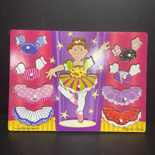 Load image into Gallery viewer, 10pc Wooden Ballerina Dress-Up Mix n&#39; Match Peg Puzzle
