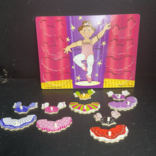 Load image into Gallery viewer, 10pc Wooden Ballerina Dress-Up Mix n&#39; Match Peg Puzzle
