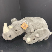Load image into Gallery viewer, Mother Rhino w/Baby Rhino Plush 1986 Vintage Collectible
