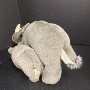 Mother Rhino w/Baby Rhino Plush 1986 Vintage Collectible
