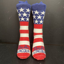 Load image into Gallery viewer, Girls &quot;Babe Lincoln&quot; USA Socks (Freaker Feet)
