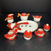 Load image into Gallery viewer, Christmas Snowman Porcelain Collectible Tea Set
