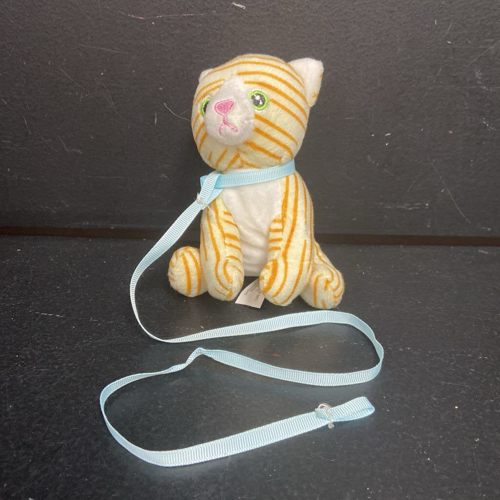 Striped Cat w/Leash Plush