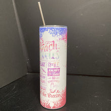 Load image into Gallery viewer, &quot;Beach Rules...&quot; Tumbler w/Metal Straw
