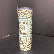 Load image into Gallery viewer, &quot;Worlds Best Mom&quot; Tumbler w/Metal Straw
