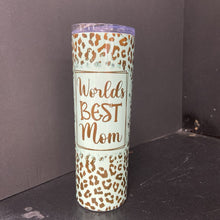 Load image into Gallery viewer, &quot;Worlds Best Mom&quot; Tumbler w/Metal Straw

