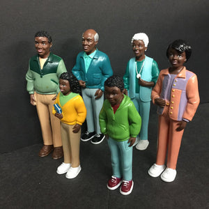 6pc Pretend Play Multicultural Families African American Dollhouse Dolls (Creative Minds)
